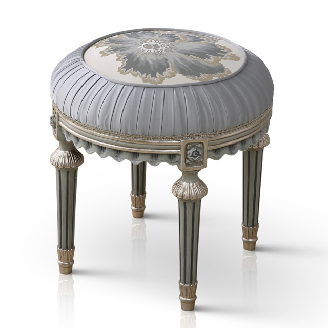 ,MY SHOP,French-Style Wooden Dressing Stool with Upholstered Seat for Bedrooms,foshan furniture factory,custom Furniture factory,china furniture factory