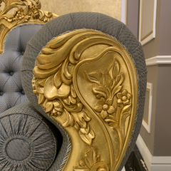 ,MY SHOP,French Classic Lounge Chair with Upholstered Seat and Carved Wooden Frame,foshan furniture factory,custom Furniture factory,china furniture factory