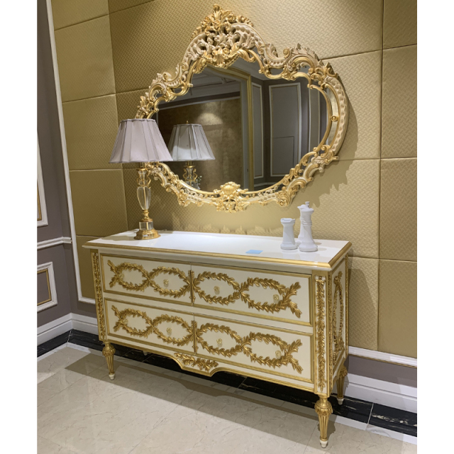 ,MY SHOP,French Classic Solid Wood Sideboard with Carved Details for Dining & Living Room,foshan furniture factory,custom Furniture factory,china furniture factory