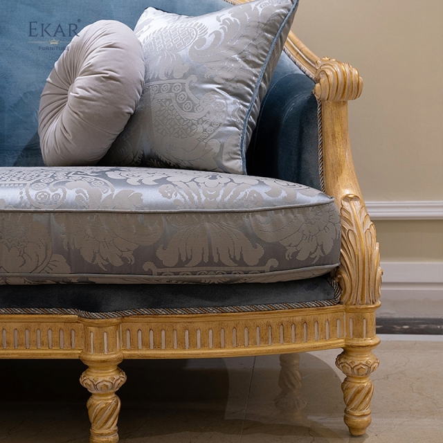 French classic leather cushion sofa with plush seat, solid wood carved frame,EKAR FURNITURE CO.,LTD,French classic leather cushion sofa with plush seat, solid wood carved frame,foshan furniture factory,custom Furniture factory,china furniture factory