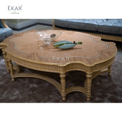 French Classic Carved Coffee Table with Solid Wood Base,EKAR FURNITURE CO.,LTD,French Classic Carved Coffee Table with Solid Wood Base,foshan furniture factory,custom Furniture factory,china furniture factory