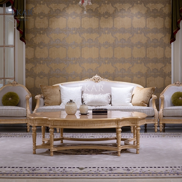 French Classic Carved Coffee Table with Solid Wood Base,EKAR FURNITURE CO.,LTD,French Classic Carved Coffee Table with Solid Wood Base,foshan furniture factory,custom Furniture factory,china furniture factory
