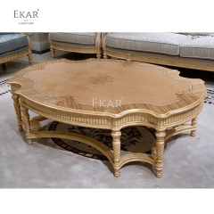 French Classic Carved Coffee Table with Solid Wood Base,EKAR FURNITURE CO.,LTD,French Classic Carved Coffee Table with Solid Wood Base,foshan furniture factory,custom Furniture factory,china furniture factory
