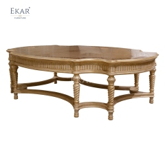 French Classic Carved Coffee Table with Solid Wood Base,EKAR FURNITURE CO.,LTD,French Classic Carved Coffee Table with Solid Wood Base,foshan furniture factory,custom Furniture factory,china furniture factory
