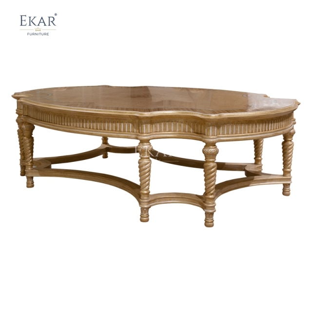 French Classic Carved Coffee Table with Solid Wood Base,EKAR FURNITURE CO.,LTD,French Classic Carved Coffee Table with Solid Wood Base,foshan furniture factory,custom Furniture factory,china furniture factory