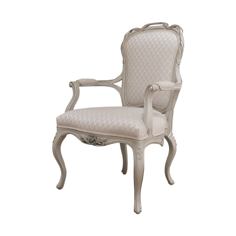Silk Embroidered Upholstered Dining Arm Chair,EKAR FURNITURE CO.,LTD,Silk Embroidered Upholstered Dining Arm Chair - Ekar Furniture,foshan furniture factory,custom Furniture factory,china furniture factory