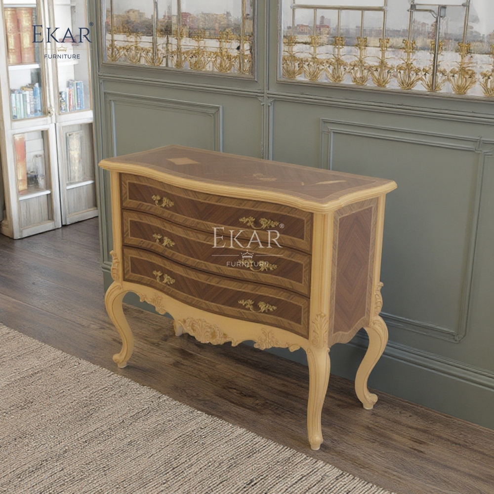 French classical carved wood three-drawer sideboard,EKAR FURNITURE CO.,LTD,French classical carved wood three-drawer sideboard,foshan furniture factory,custom Furniture factory,china furniture factory