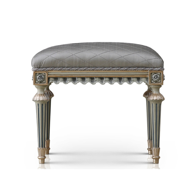 ,MY SHOP,French Luxury Style Grey Fabric Vanity Stool,foshan furniture factory,custom Furniture factory,china furniture factory