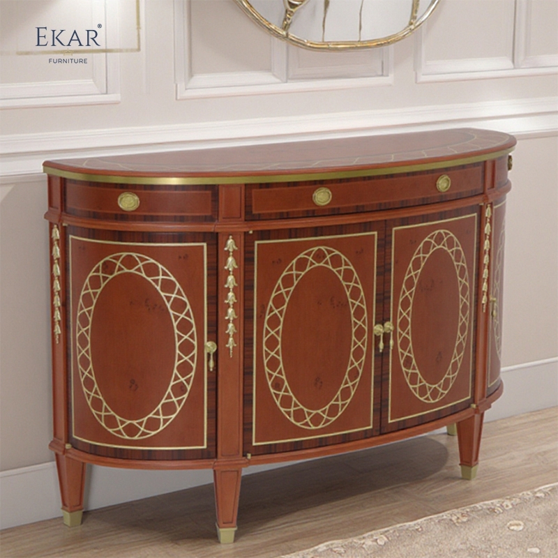 French Classic Corner Display Cabinet, Hand-Carved with Antique Brass Accents,EKAR FURNITURE CO.,LTD,,foshan furniture factory,custom Furniture factory,china furniture factory