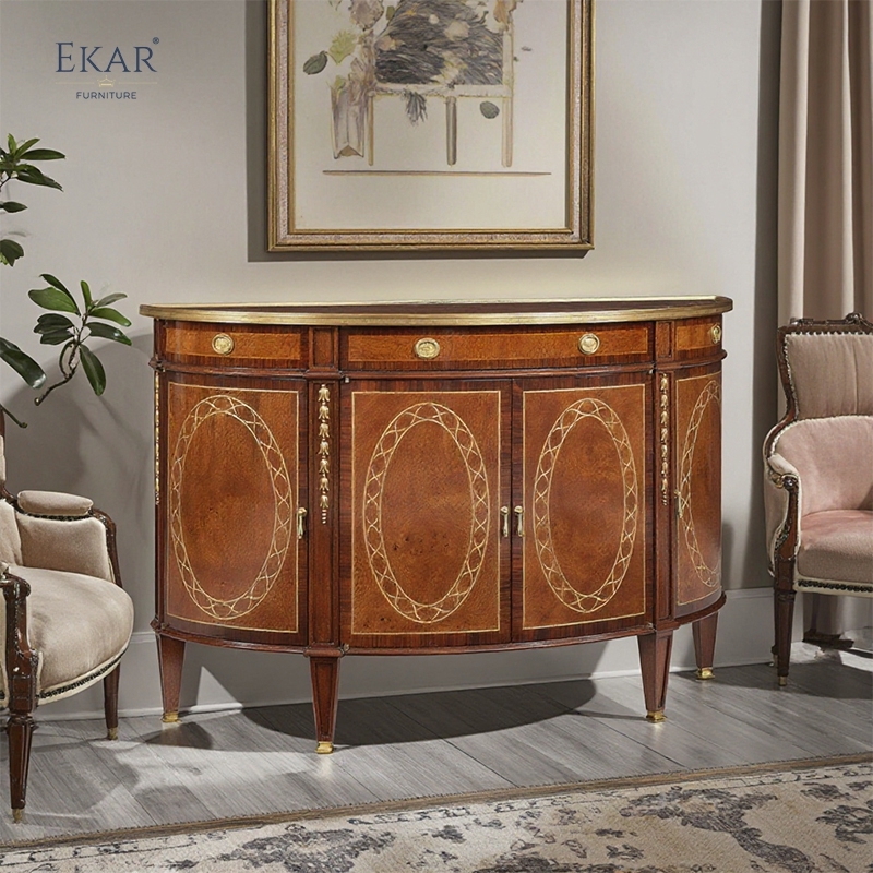 French Classic Corner Display Cabinet, Hand-Carved with Antique Brass Accents,EKAR FURNITURE CO.,LTD,,foshan furniture factory,custom Furniture factory,china furniture factory