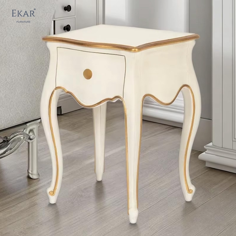 Classical Carved Wood Bedside Table for Kids - Hotel-Grade Nightstand with Safety Rounded Corners SY203,EKAR FURNITURE CO.,LTD,,foshan furniture factory,custom Furniture factory,china furniture factory