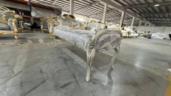 ,MY SHOP,French Style Upholstered Bed Bench with Carved Wooden Frame,foshan furniture factory,custom Furniture factory,china furniture factory