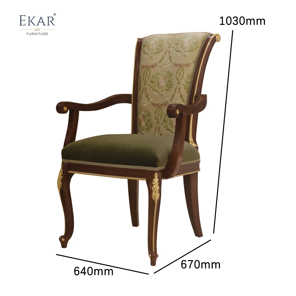 French Classical Solid Wood Dining Table with Patterned Fabric,EKAR FURNITURE CO.,LTD,,foshan furniture factory,custom Furniture factory,china furniture factory