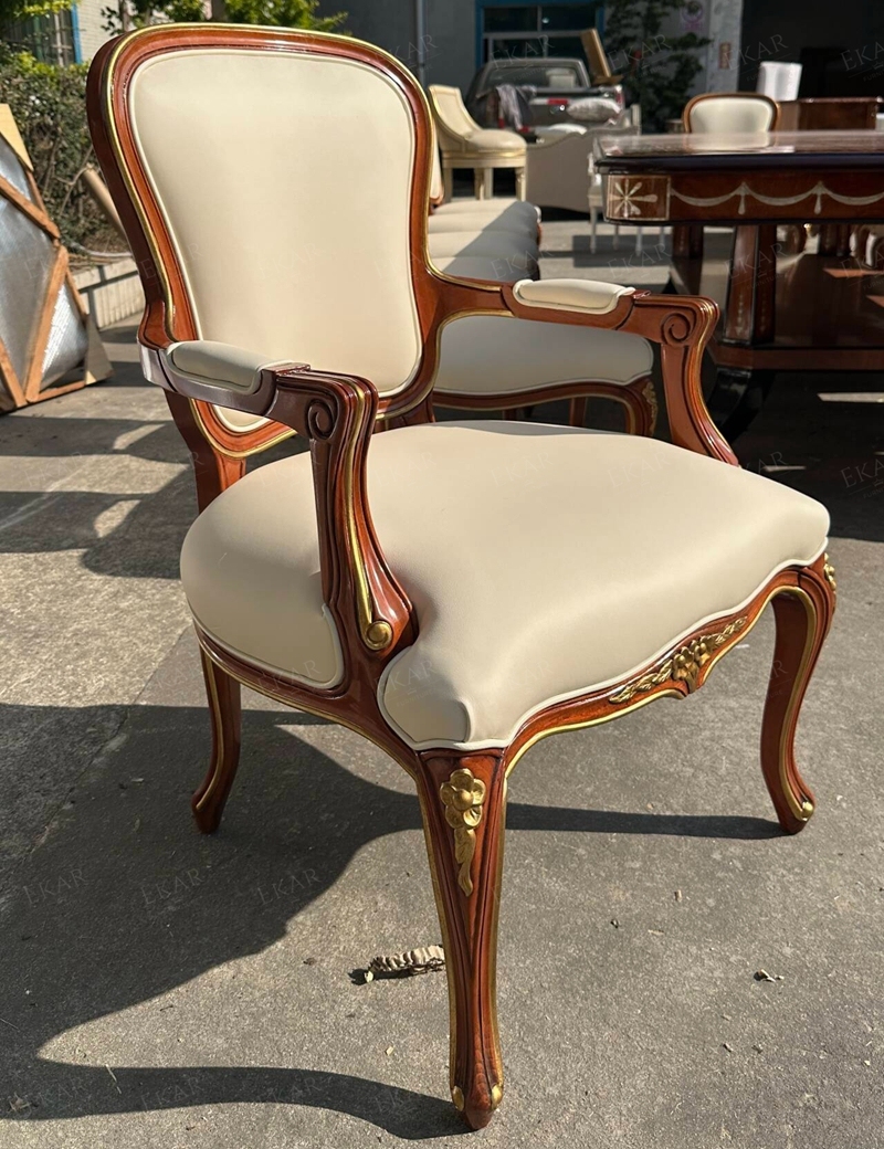 Classical Solid Wood Dining Chairs - Hand-Carved Hotel-Grade Seating for Villas & Fine Restaurants,EKAR FURNITURE CO.,LTD,,foshan furniture factory,custom Furniture factory,china furniture factory