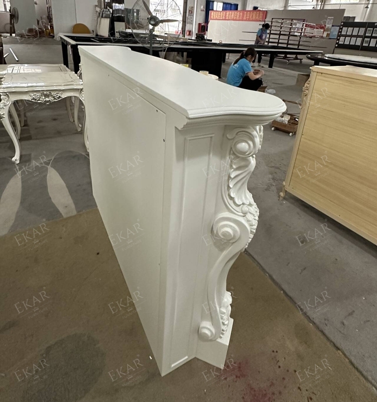 French-Style Carved Fireplace – Luxury Ornate Design for Elegant Living Rooms,EKAR FURNITURE CO.,LTD,,foshan furniture factory,custom Furniture factory,china furniture factory