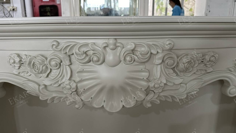 French-Style Carved Fireplace – Luxury Ornate Design for Elegant Living Rooms,EKAR FURNITURE CO.,LTD,,foshan furniture factory,custom Furniture factory,china furniture factory