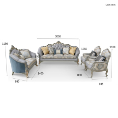Wooden Carved Classic Leather And Fabric Grey Sofa Set,EKAR FURNITURE CO.,LTD,EKAR FURNITURE | Elegant Single Seater Sofa with Solid Wood Frame and Fabric Upholstery,foshan furniture factory,custom Furniture factory,china furniture factory
