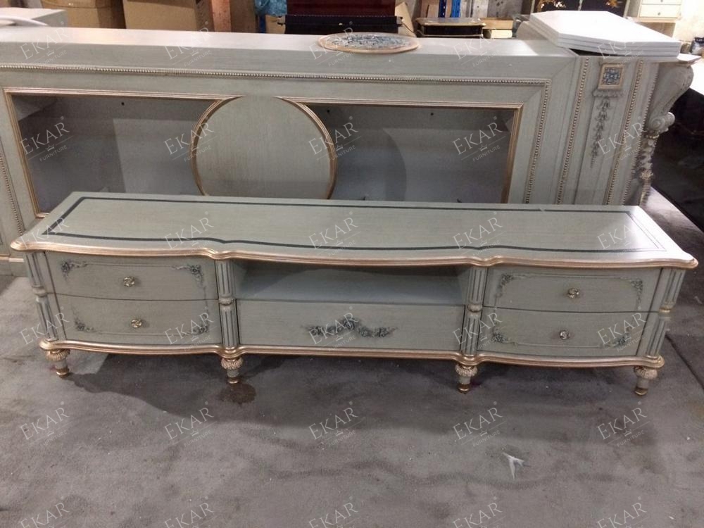 Antique Western Style Wooden TV Cabinet Stand,EKAR FURNITURE CO.,LTD,,foshan furniture factory,custom Furniture factory,china furniture factory