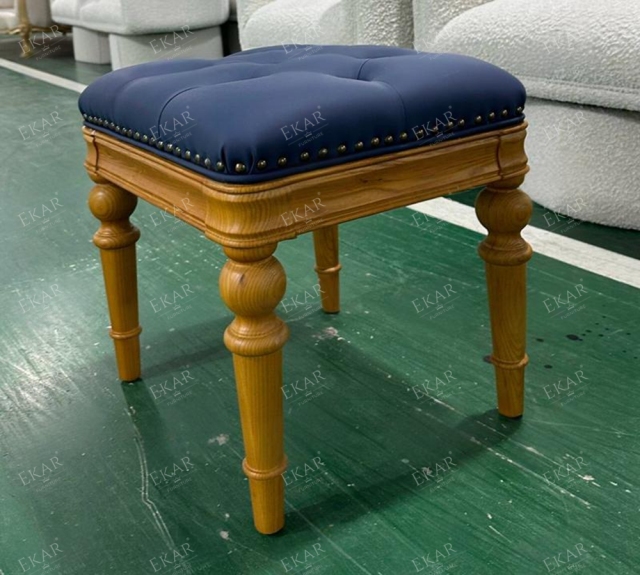 ,MY SHOP,Classic Style Leather Bench with Wooden Legs for Bedroom or Living Room Seating,foshan furniture factory,custom Furniture factory,china furniture factory