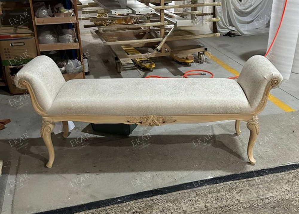 Fabric Ash Wood Bench Bedroom Ottoman,EKAR FURNITURE CO.,LTD,Fabric Ash Wood Bench Bedroom Ottoman - Ekar Furniture,foshan furniture factory,custom Furniture factory,china furniture factory