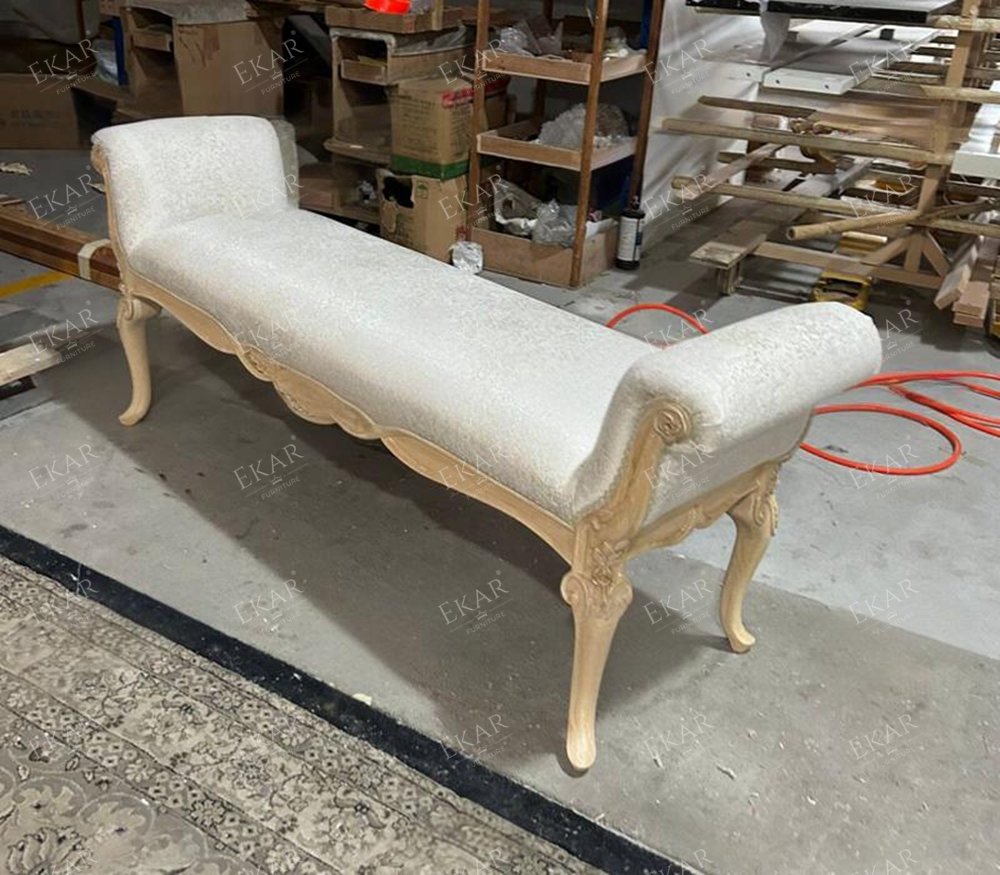 Fabric Ash Wood Bench Bedroom Ottoman,EKAR FURNITURE CO.,LTD,Fabric Ash Wood Bench Bedroom Ottoman - Ekar Furniture,foshan furniture factory,custom Furniture factory,china furniture factory
