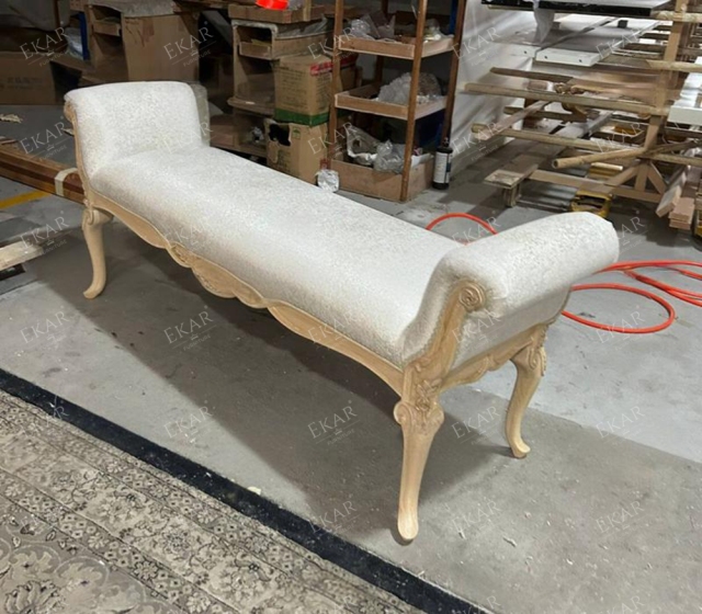 ,MY SHOP,Fabric Ash Wood Bench Bedroom Ottoman - Ekar Furniture,foshan furniture factory,custom Furniture factory,china furniture factory