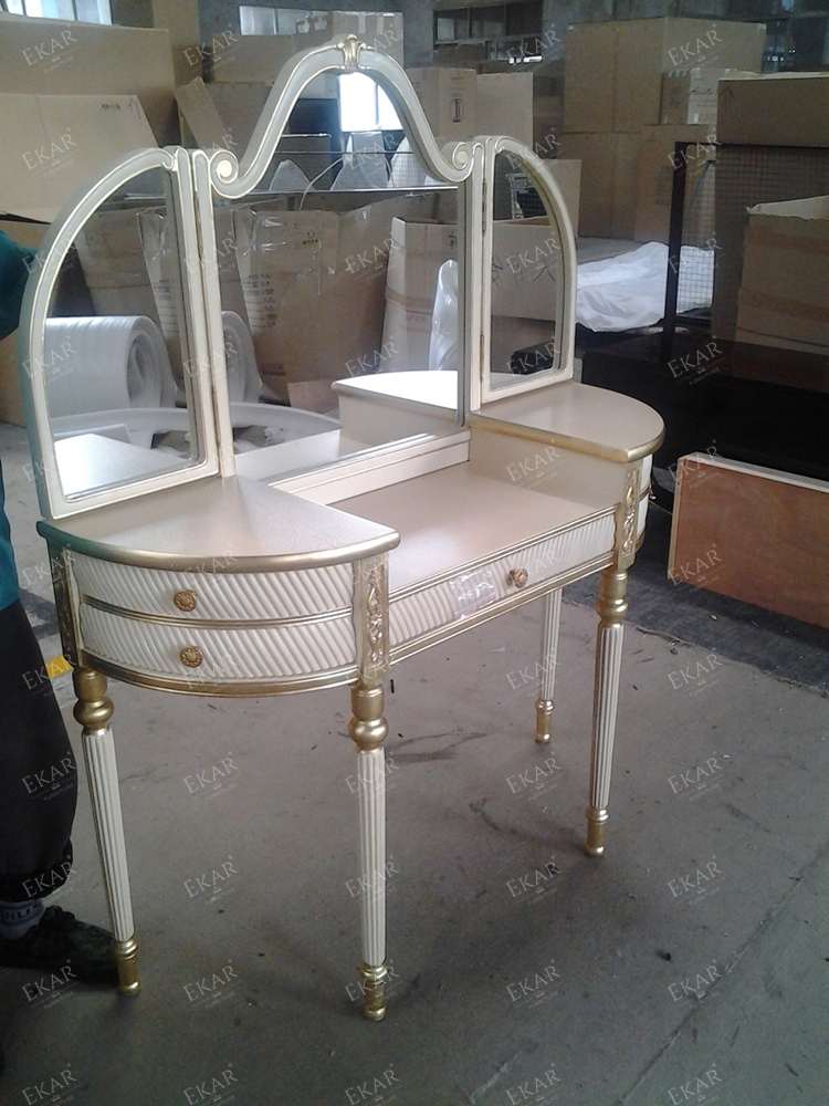 White Dressing Table With Drawers and Mirror/Makeup Table,EKAR FURNITURE CO.,LTD,White Dressing Table With Drawers and Mirror/Makeup Table,foshan furniture factory,custom Furniture factory,china furniture factory