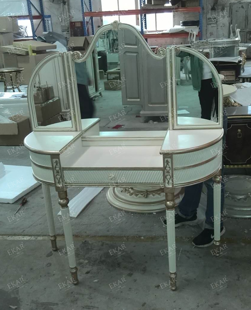 White Dressing Table With Drawers and Mirror/Makeup Table,EKAR FURNITURE CO.,LTD,White Dressing Table With Drawers and Mirror/Makeup Table,foshan furniture factory,custom Furniture factory,china furniture factory
