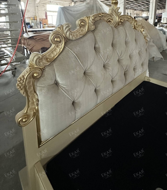 ,MY SHOP,Full Size Tufted Upholstered Headboard King Bed Frames For Sale - Ekar Furniture,foshan furniture factory,custom Furniture factory,china furniture factory