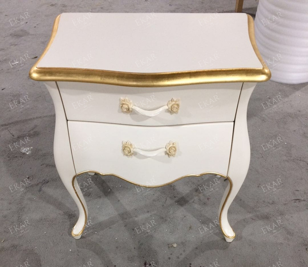 Exquisite Antique Simple Ivory White Nightstand,EKAR FURNITURE CO.,LTD,Exquisite Antique Simple Ivory White Nightstand,foshan furniture factory,custom Furniture factory,china furniture factory