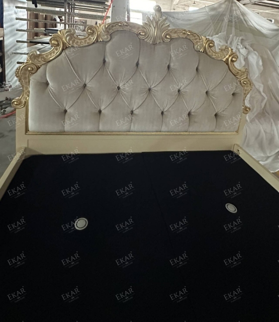,MY SHOP,Full Size Tufted Upholstered Headboard King Bed Frames For Sale - Ekar Furniture,foshan furniture factory,custom Furniture factory,china furniture factory