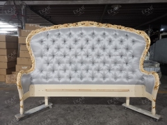 ,MY SHOP,Grey Upholstered Fabric Headboard King Size Bed Frame- Ekar Furniture,foshan furniture factory,custom Furniture factory,china furniture factory