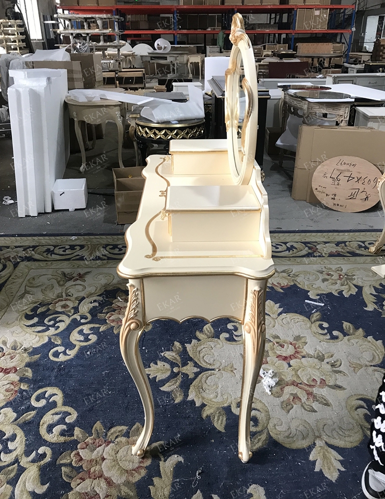 White Wooden Mirrored Vanity Table/Makeup Table/Bedroom Table,EKAR FURNITURE CO.,LTD,,foshan furniture factory,custom Furniture factory,china furniture factory