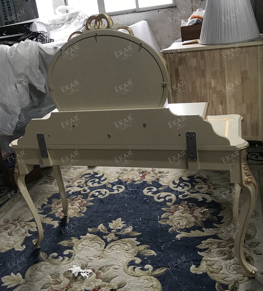 White Wooden Mirrored Vanity Table/Makeup Table/Bedroom Table,EKAR FURNITURE CO.,LTD,,foshan furniture factory,custom Furniture factory,china furniture factory
