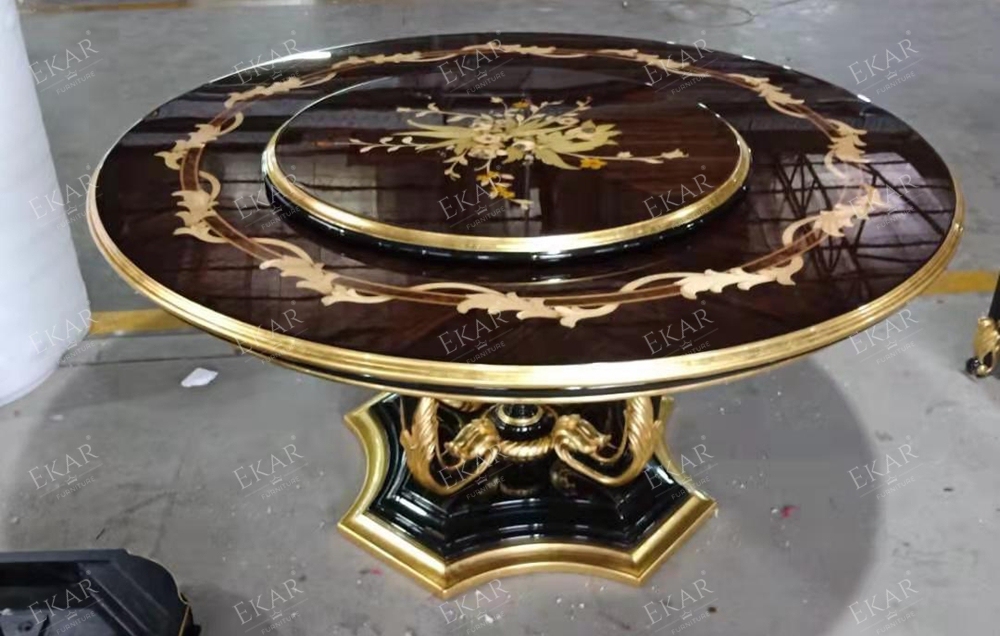Classic Solid Wood Round Dining Table,EKAR FURNITURE CO.,LTD,Classic Solid Wood Round Dining Table,foshan furniture factory,custom Furniture factory,china furniture factory