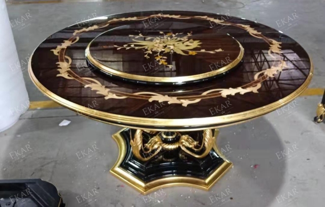 Classic Solid Wood Round Dining Table,EKAR FURNITURE CO.,LTD,Classic Solid Wood Round Dining Table,foshan furniture factory,custom Furniture factory,china furniture factory