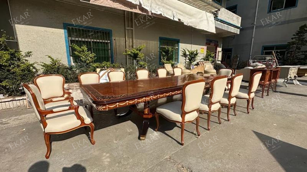 Classic Wood Dining Set Timeless Elegance for Refined Dining Spaces,EKAR FURNITURE CO.,LTD,Classic Wood Dining Set Timeless Elegance for Refined Dining Spaces,foshan furniture factory,custom Furniture factory,china furniture factory