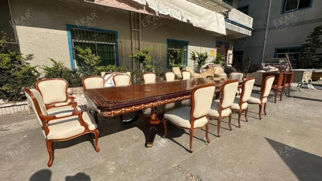 Classic Wood Dining Set Timeless Elegance for Refined Dining Spaces,EKAR FURNITURE CO.,LTD,Classic Wood Dining Set Timeless Elegance for Refined Dining Spaces,foshan furniture factory,custom Furniture factory,china furniture factory