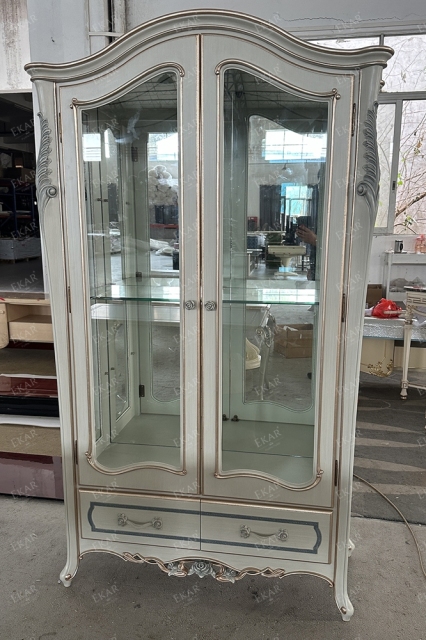 ,MY SHOP,Elegant French-Style Glass Storage Cabinet,foshan furniture factory,custom Furniture factory,china furniture factory