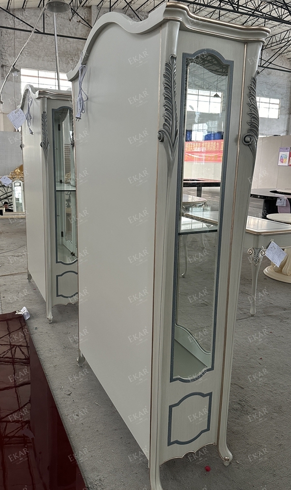 Elegant French-Style Glass Storage Cabinet,EKAR FURNITURE CO.,LTD,Elegant French-Style Glass Storage Cabinet,foshan furniture factory,custom Furniture factory,china furniture factory
