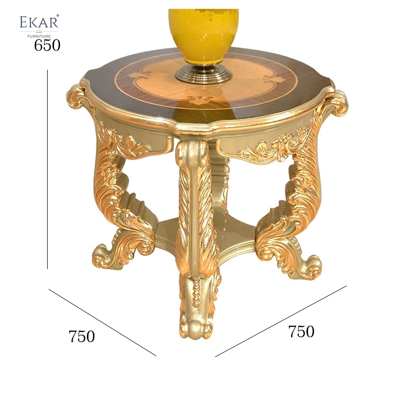European Classic Round Side Table - Curved Accent Table for Living Room,EKAR FURNITURE CO.,LTD,,foshan furniture factory,custom Furniture factory,china furniture factory