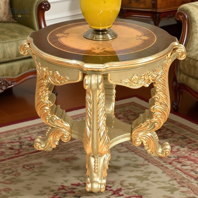 European Classic Round Side Table - Curved Accent Table for Living Room,EKAR FURNITURE CO.,LTD,,foshan furniture factory,custom Furniture factory,china furniture factory