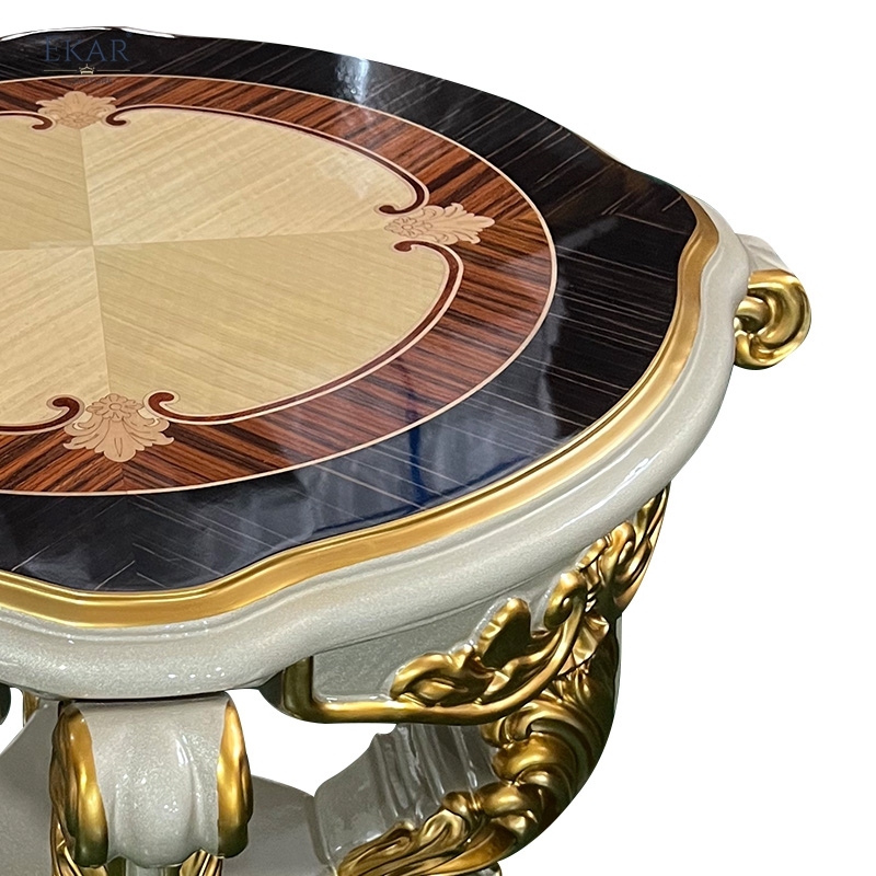 European Classic Round Side Table - Curved Accent Table for Living Room,EKAR FURNITURE CO.,LTD,,foshan furniture factory,custom Furniture factory,china furniture factory
