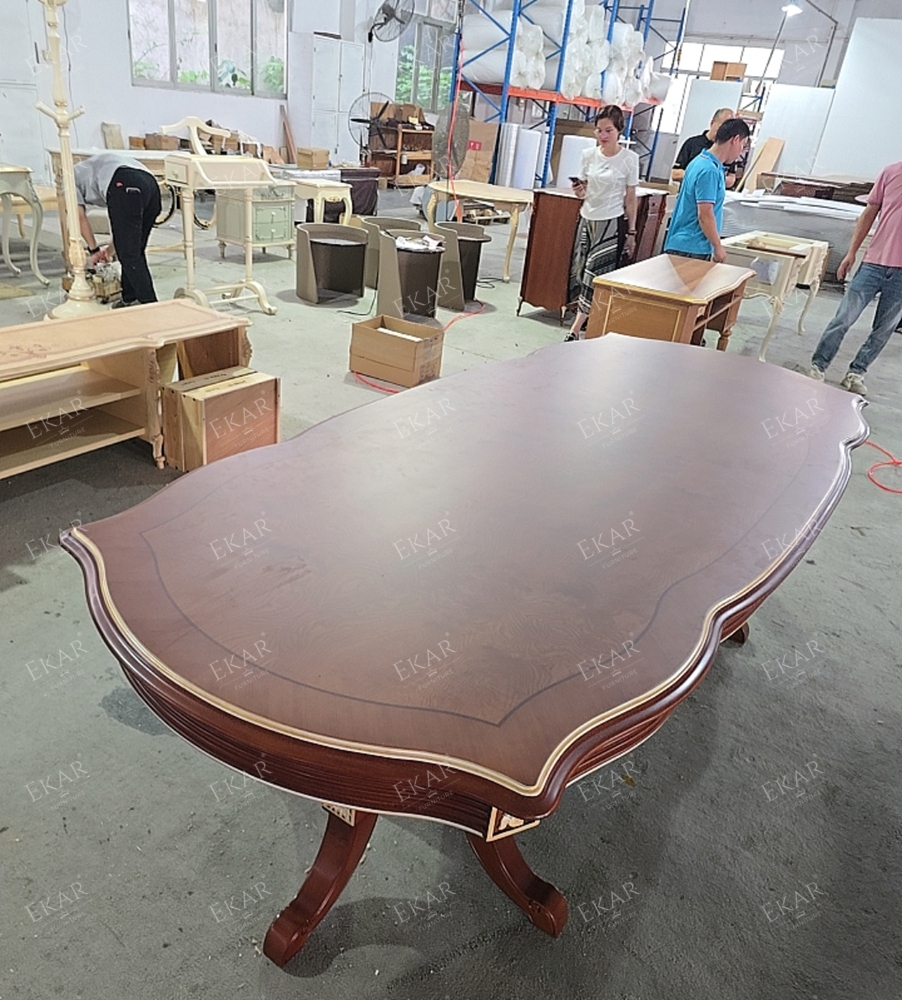 French Classical Solid Wood Dining Table,EKAR FURNITURE CO.,LTD,,foshan furniture factory,custom Furniture factory,china furniture factory