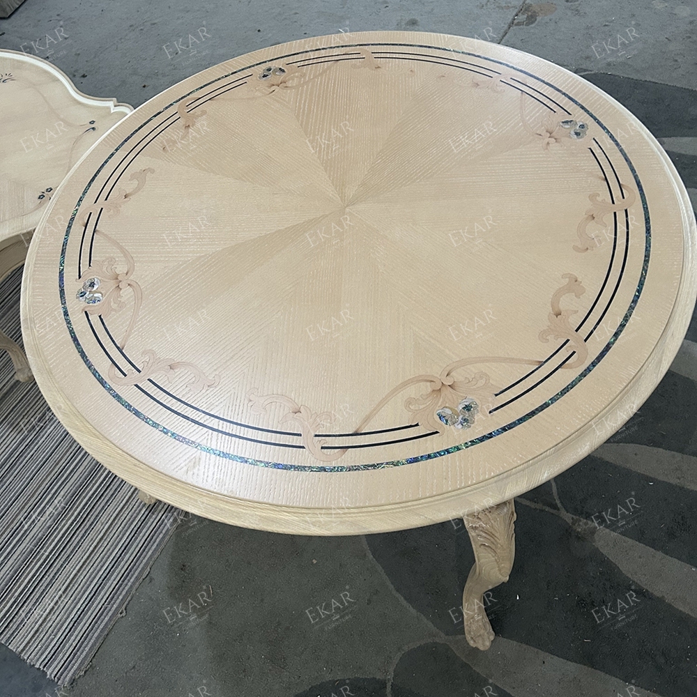 French Classical Solid Wood Carved Round Dining Table,EKAR FURNITURE CO.,LTD,,foshan furniture factory,custom Furniture factory,china furniture factory