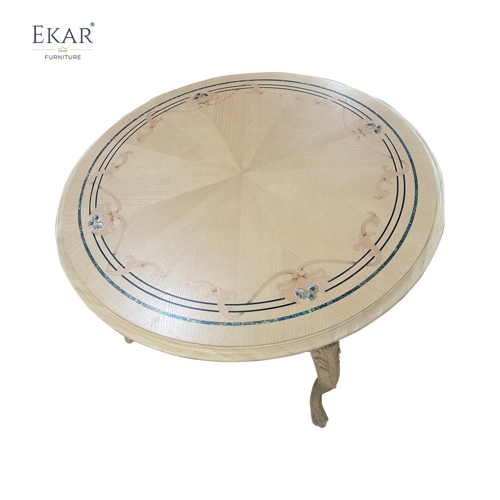 French Classical Solid Wood Carved Round Dining Table,EKAR FURNITURE CO.,LTD,,foshan furniture factory,custom Furniture factory,china furniture factory
