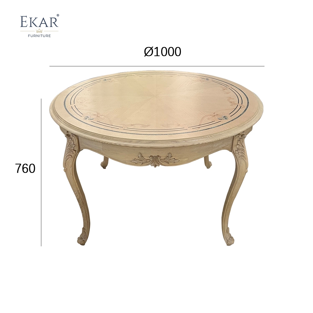 French Classical Solid Wood Carved Round Dining Table,EKAR FURNITURE CO.,LTD,,foshan furniture factory,custom Furniture factory,china furniture factory