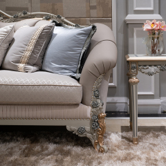 Wooden Carved Classic Leather And Fabric Grey Sofa Set,EKAR FURNITURE CO.,LTD,EKAR FURNITURE | Elegant Single Seater Sofa with Solid Wood Frame and Fabric Upholstery,foshan furniture factory,custom Furniture factory,china furniture factory