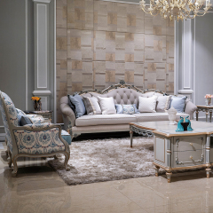 Wooden Carved Classic Leather And Fabric Grey Sofa Set,EKAR FURNITURE CO.,LTD,EKAR FURNITURE | Elegant Single Seater Sofa with Solid Wood Frame and Fabric Upholstery,foshan furniture factory,custom Furniture factory,china furniture factory