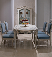 ,MY SHOP,French-Style Solid Wood Dining Table with Carved Details,foshan furniture factory,custom Furniture factory,china furniture factory